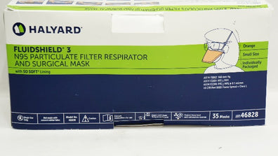 Halyard 46828 Fluidshield3 N95 Particulate Filter Respirator & Mask - Box of 35